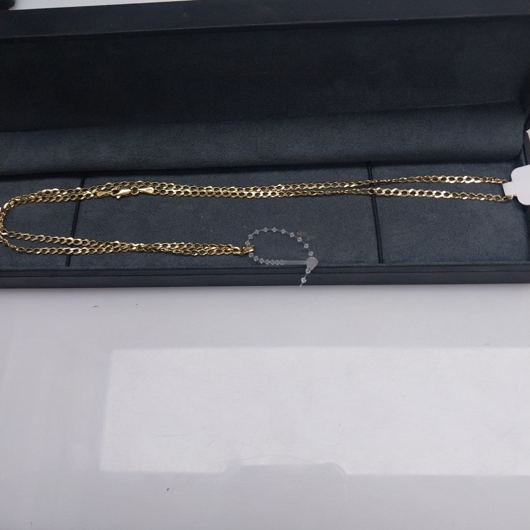 CADENAS TEJIDO BARBADA ORO 14K 60 CM 5.4 GR (NUEVO)