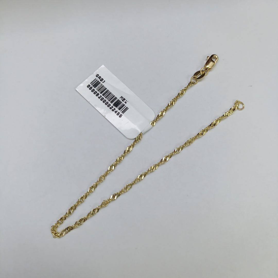 PULSERAS TEJIDO MEDIO TZL ORO 14K 18 CM 1.3 GR (NUEVO)