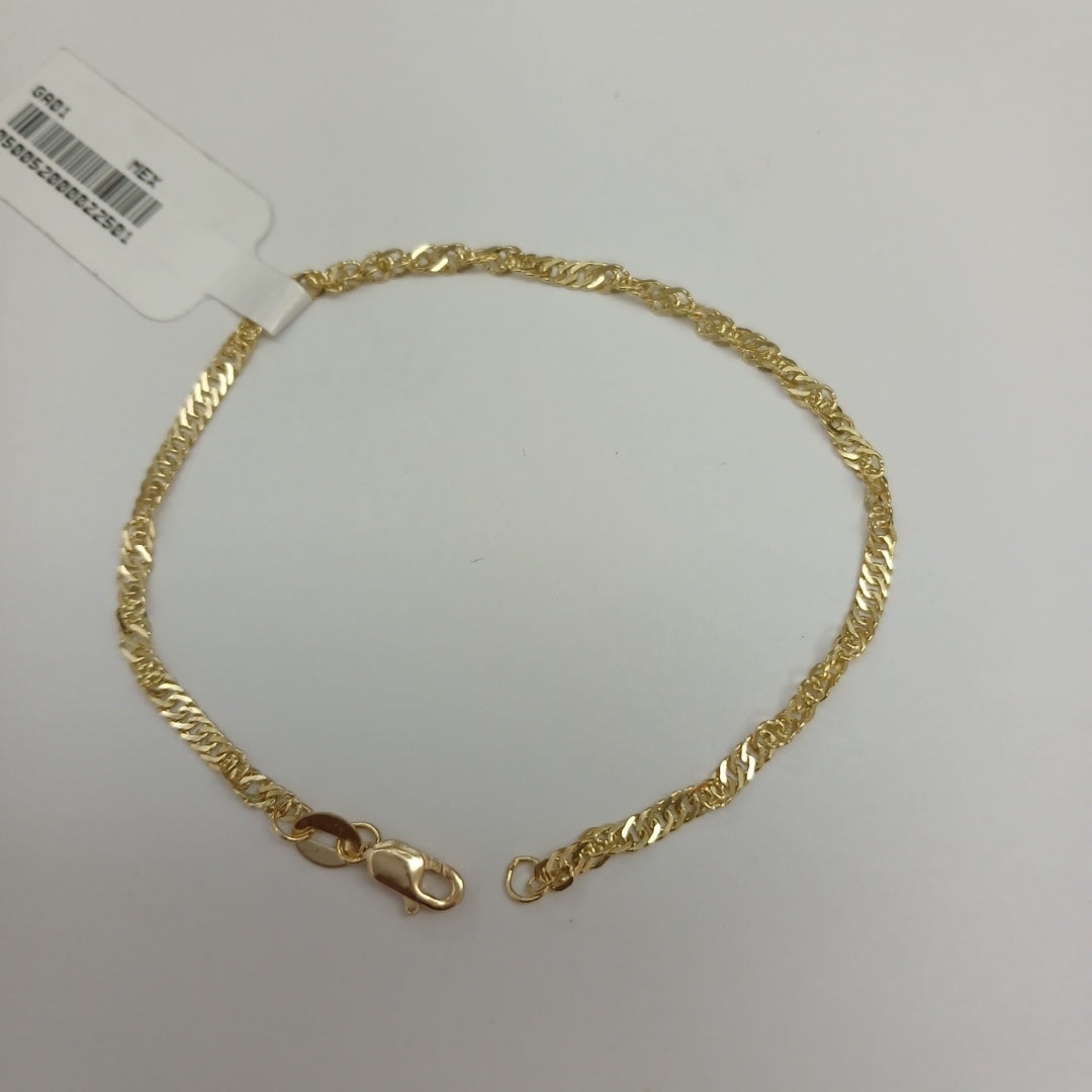 PULSERAS TEJIDO MEDIO TZL ORO 14K 18 CM 1.9 GR (NUEVO)