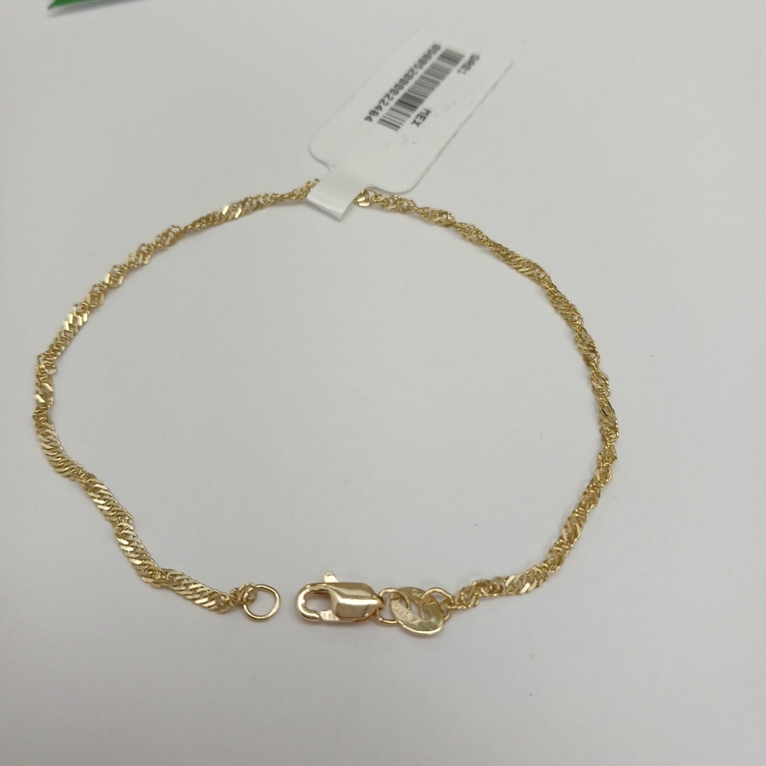 PULSERAS TEJIDO MEDIO TZL ORO 14K 18 CM 1.3 GR (NUEVO)