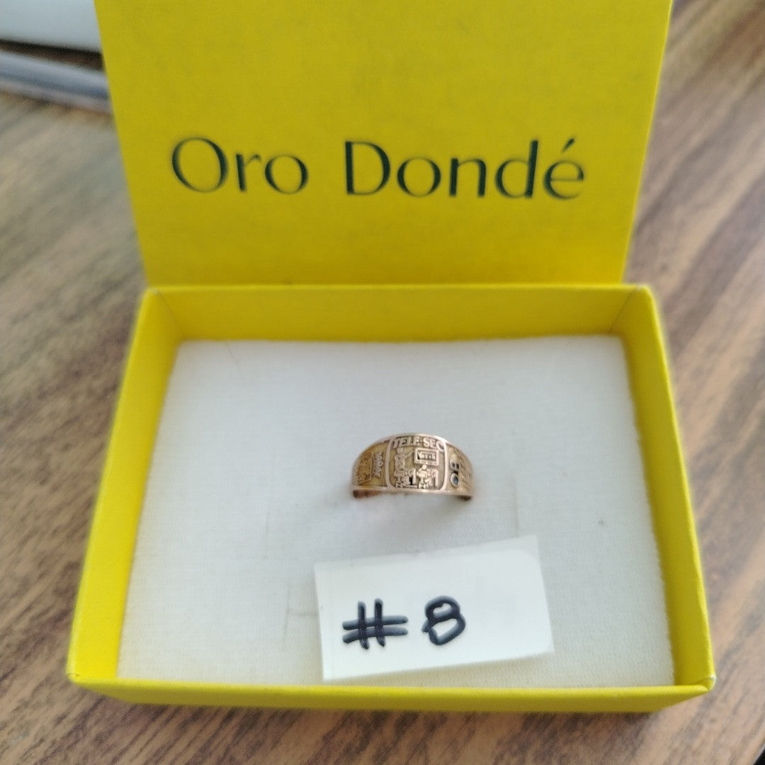 ANILLO DE GRADUACIÓN ORO 8 K 1.3 GRMS (SEMINUEVO)