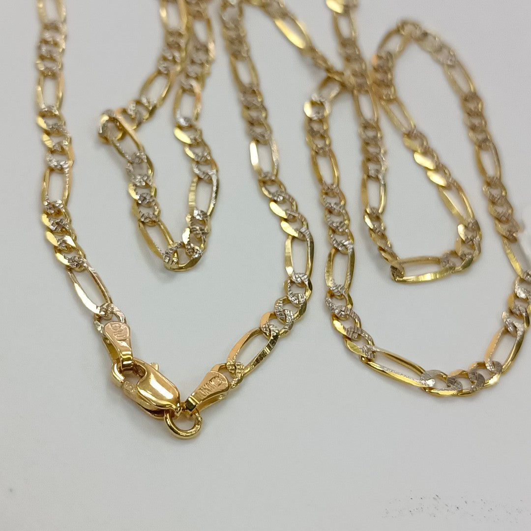 CADENAS TEJIDO 3X1 DIAMANTADO ORO 10K 55 CM 6.2 GR (NUEVO)