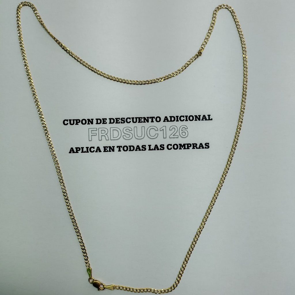CADENAS BARBADA DIAMANTADA ORO 14K 55 CM 5.7 GR (NUEVO)