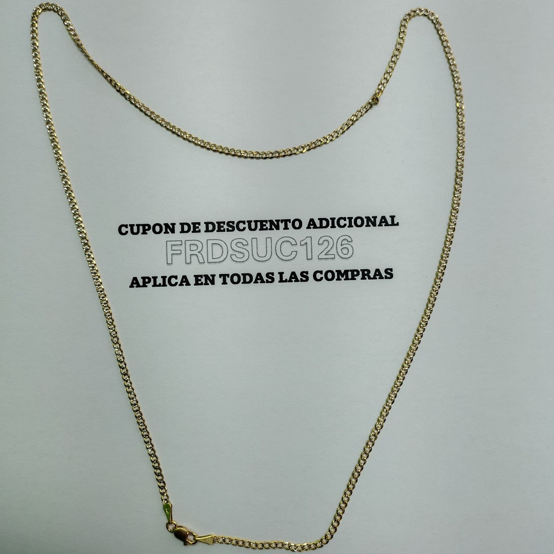 CADENAS BARBADA DIAMANTADA ORO 14K 55 CM 5.7 GR (NUEVO)