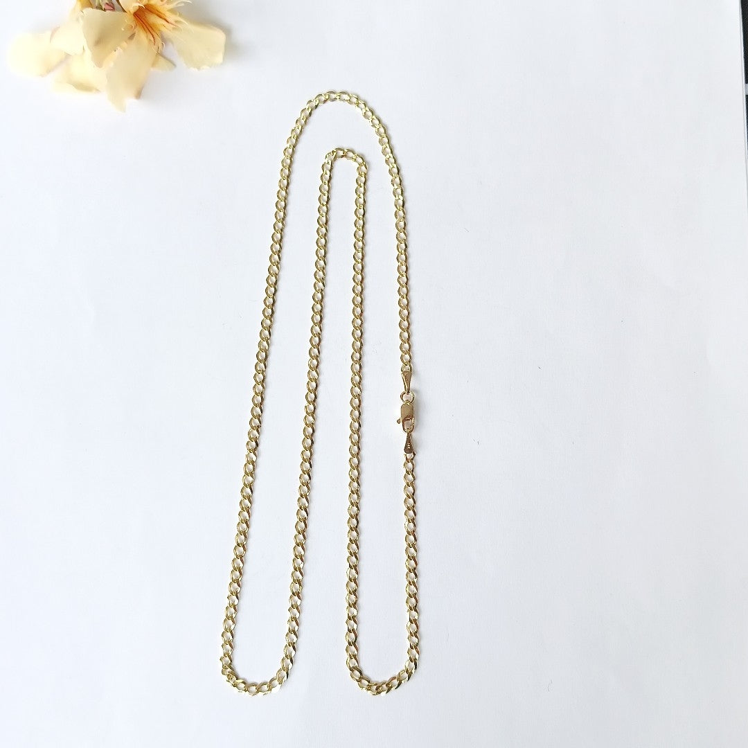 CADENAS TEJIDO BARBADA ORO 14K 60 CM 5.4 GR (NUEVO)