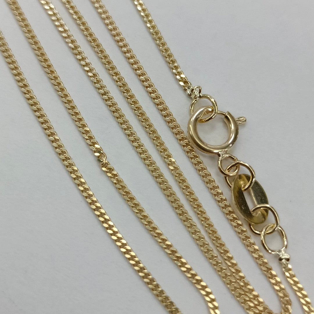 CADENAS TEJIDO BARBADA ORO 10K 50 CM 1.6 GR (NUEVO)