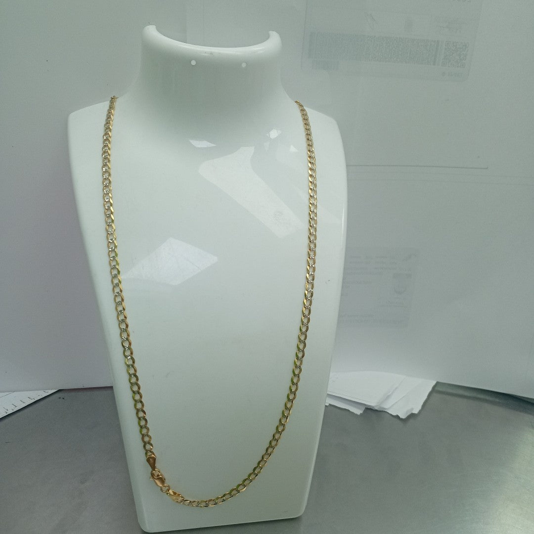CADENAS BARBADA DIAMANTADA ORO 14K 55 CM 8.9 GR (NUEVO)