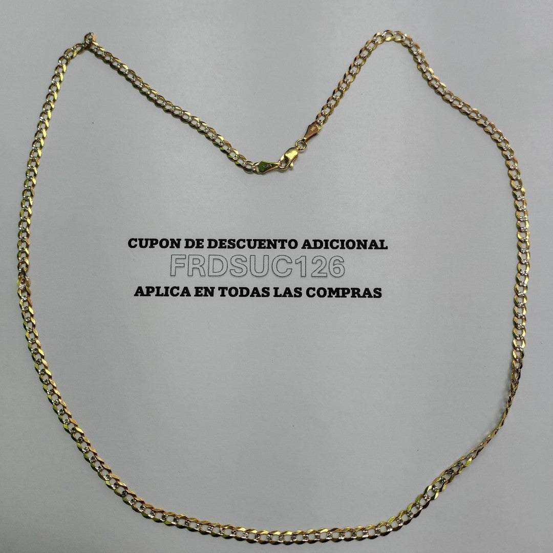CADENAS BARBADA DIAMANTADA ORO 14K 60 CM 9.5 GR (NUEVO)