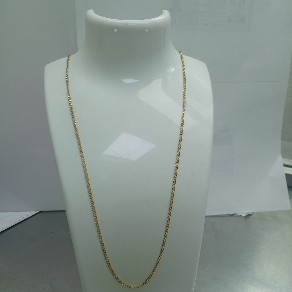 CADENAS TEJIDO BARBADA ORO 10K 55 CM 3.8 GR (NUEVO)