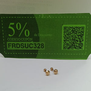BROQUELES PAR ORO 14 K 0,60 GRMS (SEMINUEVO)