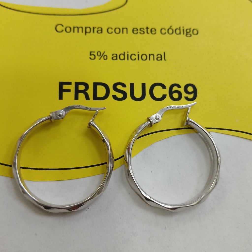 ARRACADAS PAR ORO, ORO BLANCO 14 K 2.1 GRMS (SEMINUEVO)
