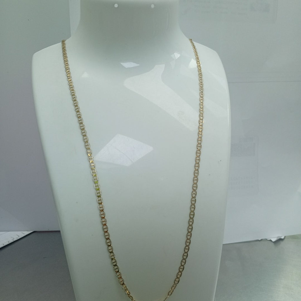 CADENAS TEJIDO GUCHI DIAMANTADO ORO 10K 55 CM 3.9 GR (NUEVO)