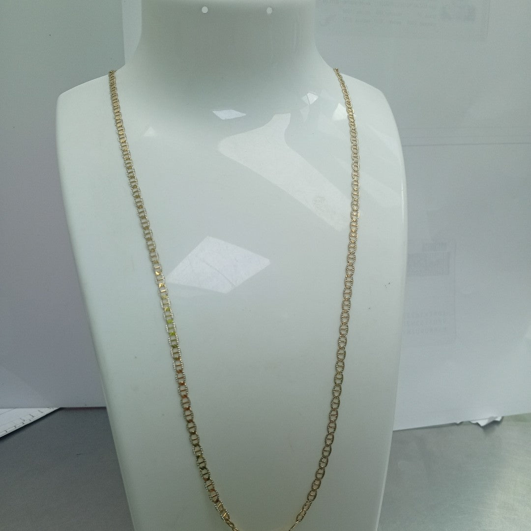 CADENAS TEJIDO GUCHI DIAMANTADO ORO 10K 55 CM 3.9 GR (NUEVO)