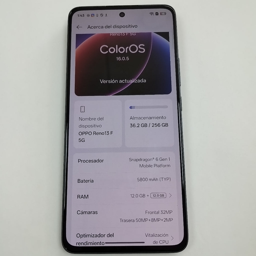 CELULAR OPPO RENO 13F 5G CPH2699 (2025) 256 GB 12 GB RAM (SEMINUEVO)
