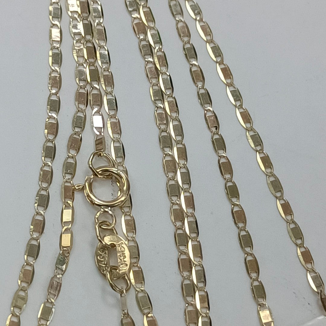 CADENAS TEJIDO ESPEJO ORO 10K 50 CM 1.5 GR (NUEVO)