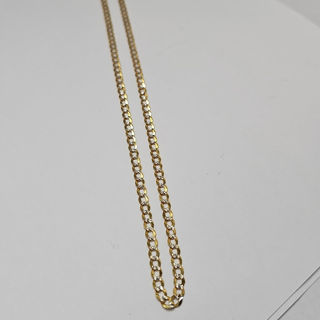 CADENAS BARBADA DIAMANTADA ORO 14K 60 CM 9.4 GR (NUEVO)