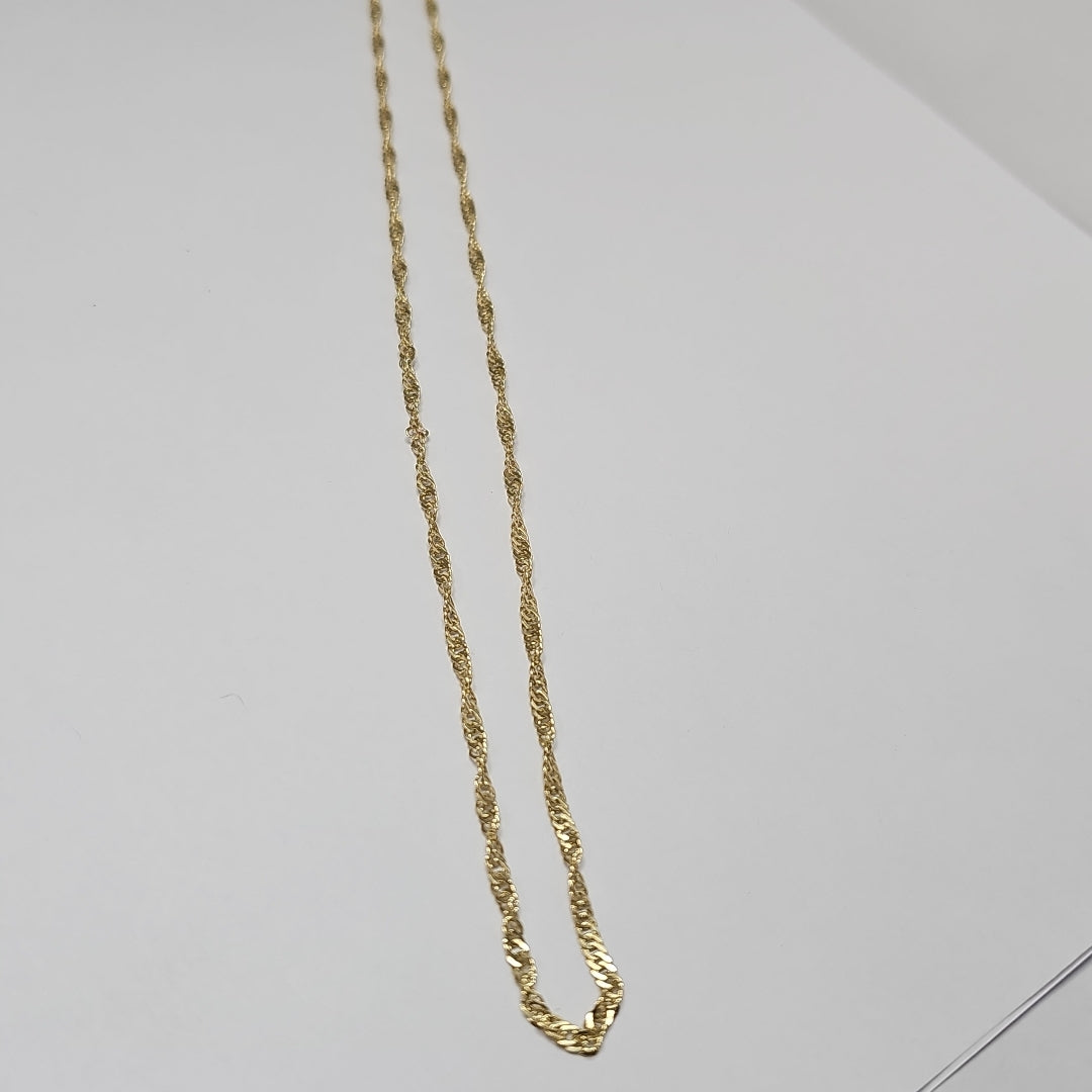 CADENAS TEJIDO MEDIO TZL ORO 14K 55 CM 5 GR (NUEVO)