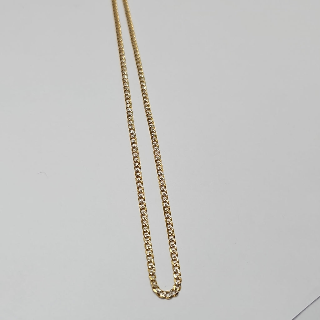 CADENAS BARBADA DIAMANTADA ORO 14K 55 CM 5.7 GR (NUEVO)