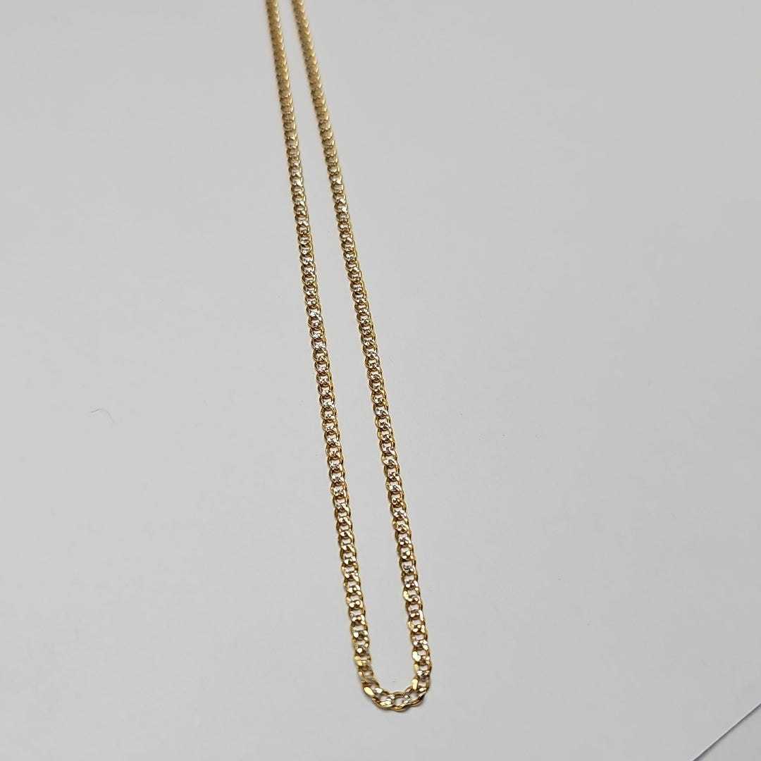 CADENAS BARBADA DIAMANTADA ORO 14K 55 CM 5.7 GR (NUEVO)