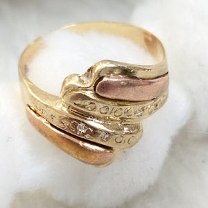 ANILLO ORO, ORO COMBINADO 14 K 4.5 GRMS (SEMINUEVO)