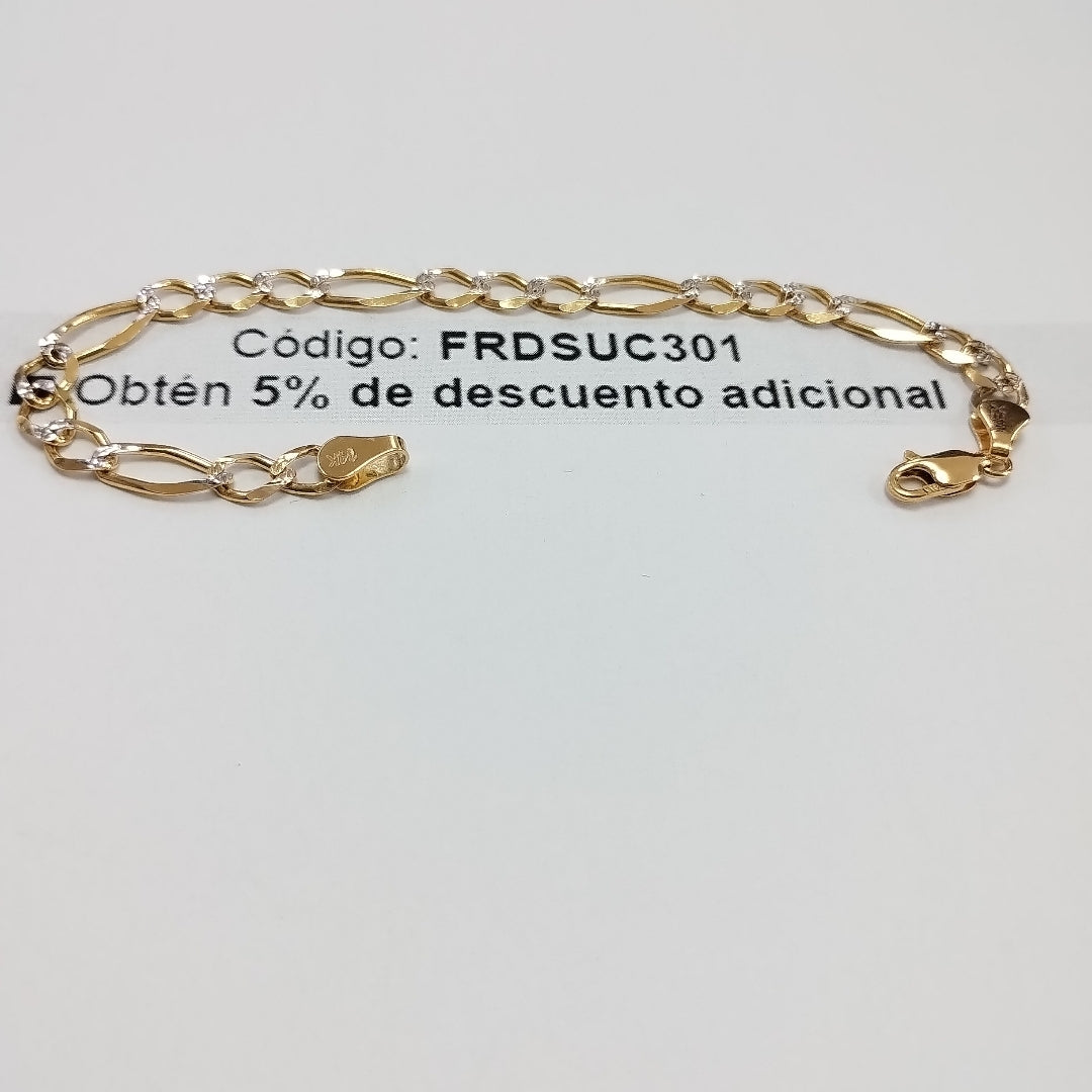 PULSERAS TEJIDO 3X1 ORO 14K 18 CM 6 GR (NUEVO)