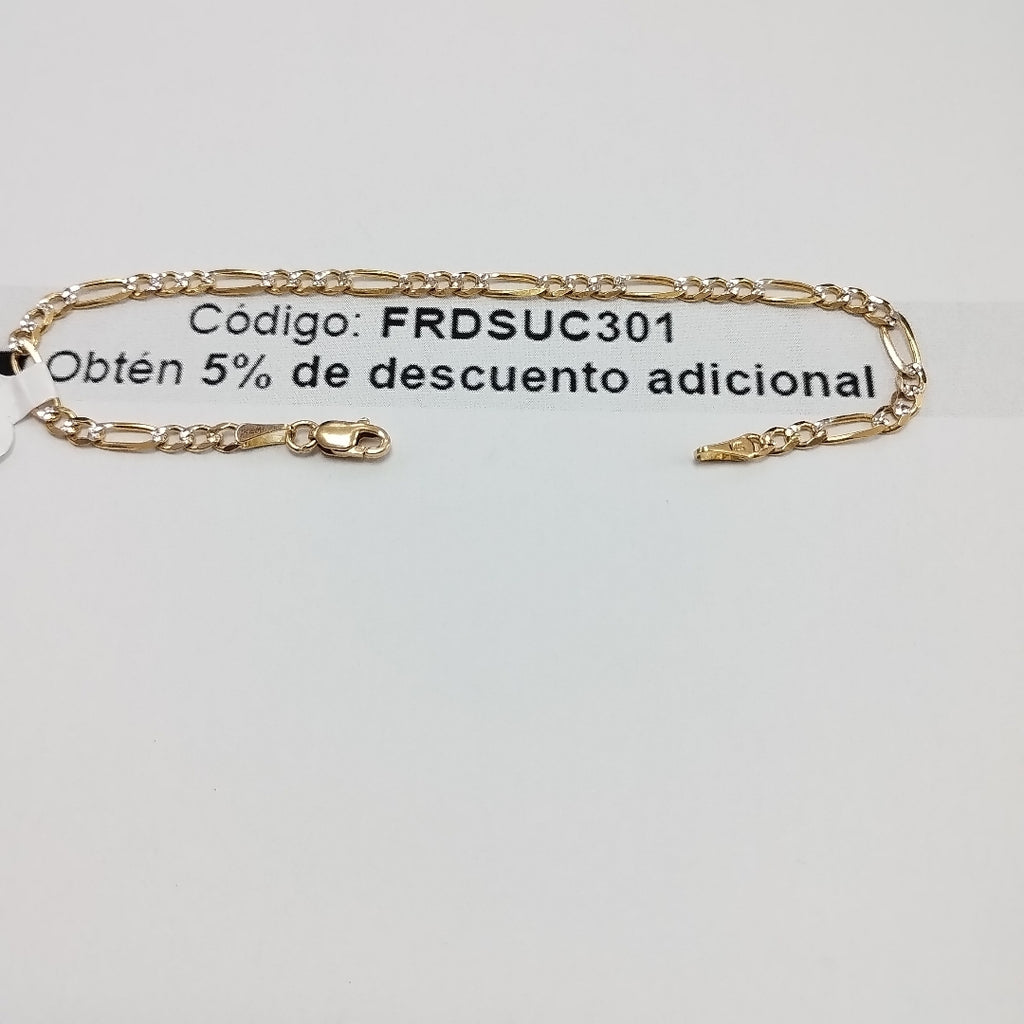 PULSERAS 3X1 DIAMANTADA ORO 14K 18 CM 3 GR (NUEVO)