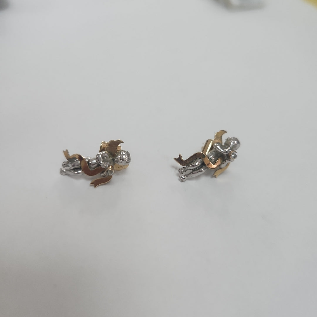 BROQUELES PAR ORO COMBINADO 14 K 4.1 GRMS (SEMINUEVO)