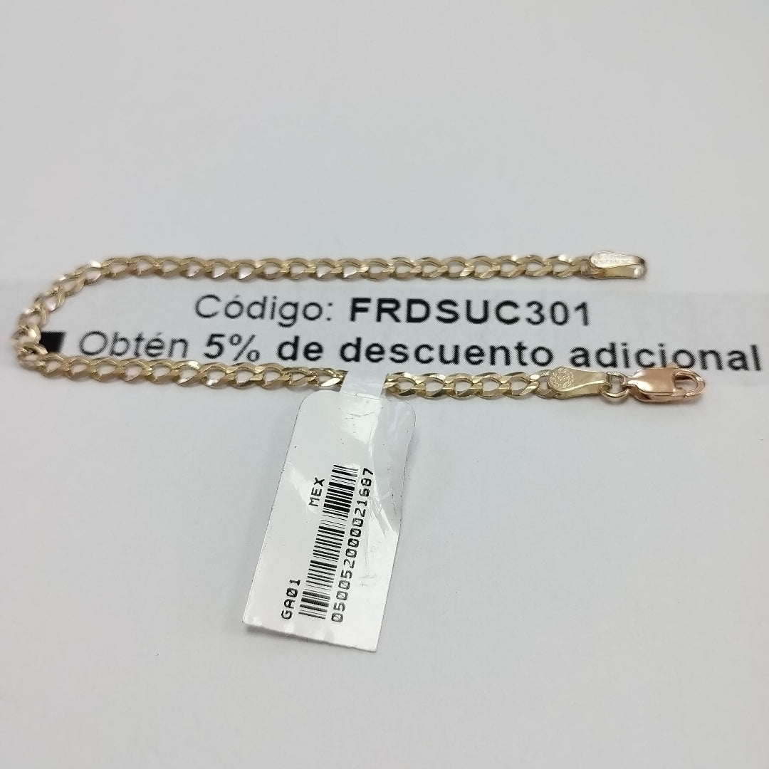 PULSERAS TEJIDO BARBADA ORO 10K 18 CM 3.1 GR (NUEVO)