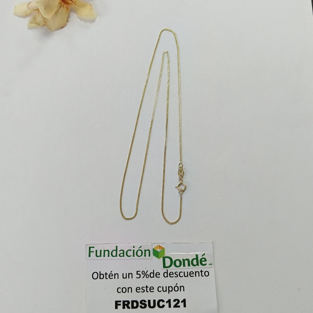 CADENAS TEJIDO BARBADA ORO 10K 50 CM 1.6 GR (NUEVO)