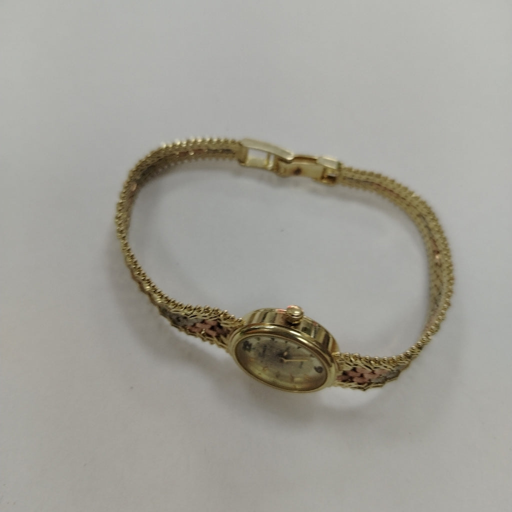 RELOJ CAJA Y PULSO ORO ORO, ORO COMBINADO 14 K 22.4 GRMS (SEMINUEVO)