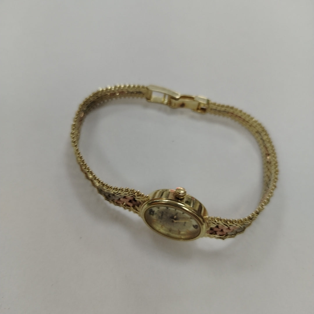 RELOJ CAJA Y PULSO ORO ORO, ORO COMBINADO 14 K 22.4 GRMS (SEMINUEVO)
