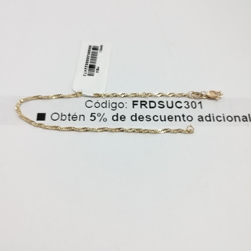 PULSERAS TEJIDO MEDIO TZL ORO 14K 18 CM 1.3 GR (NUEVO)