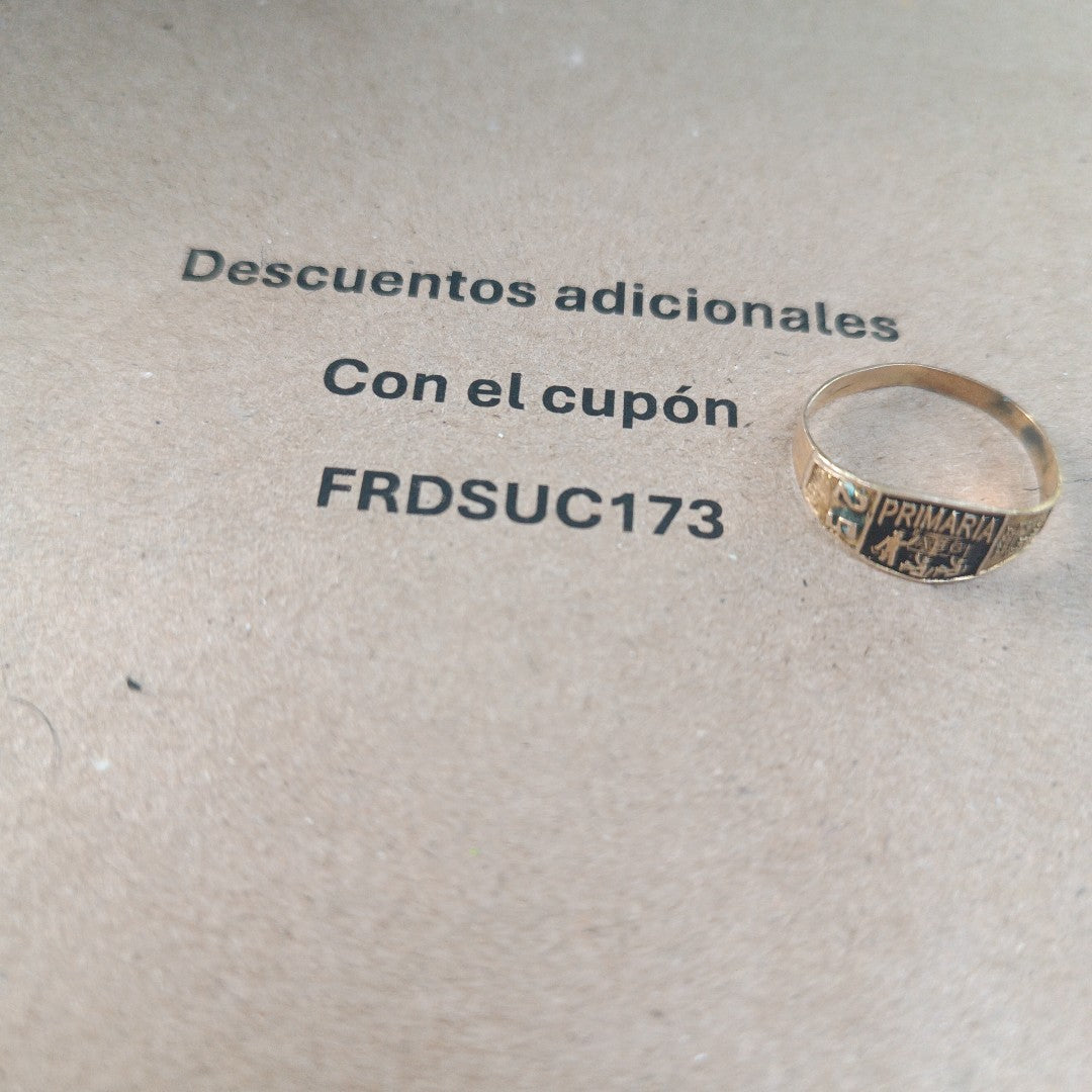 ANILLO DE GRADUACIÓN ORO 8 K 1.3 GRMS (SEMINUEVO)