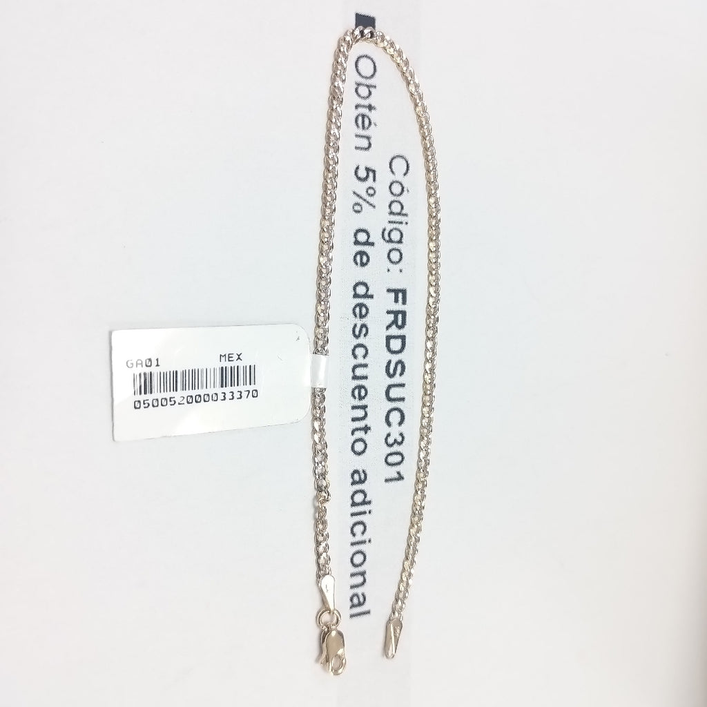 PULSERAS BARBADA DIAMANTADA ORO 14K 18 CM 2.4 GR (NUEVO)