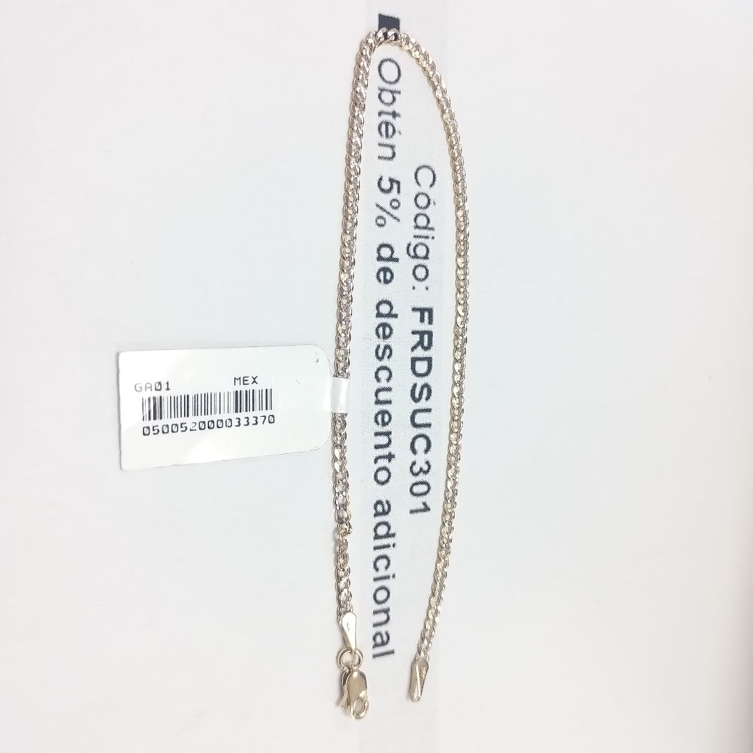 PULSERAS BARBADA DIAMANTADA ORO 14K 18 CM 2.4 GR (NUEVO)