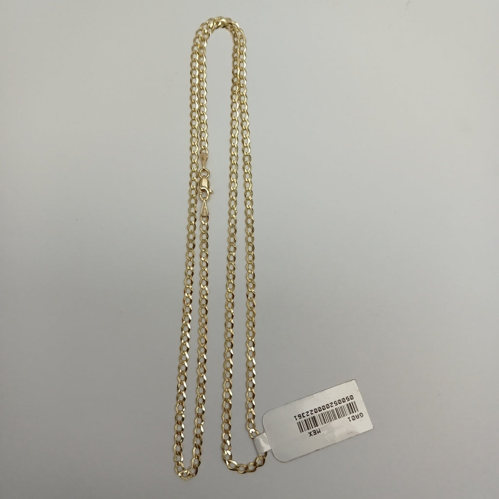 CADENAS TEJIDO BARBADA ORO 14K 60 CM 5.4 GR (NUEVO)