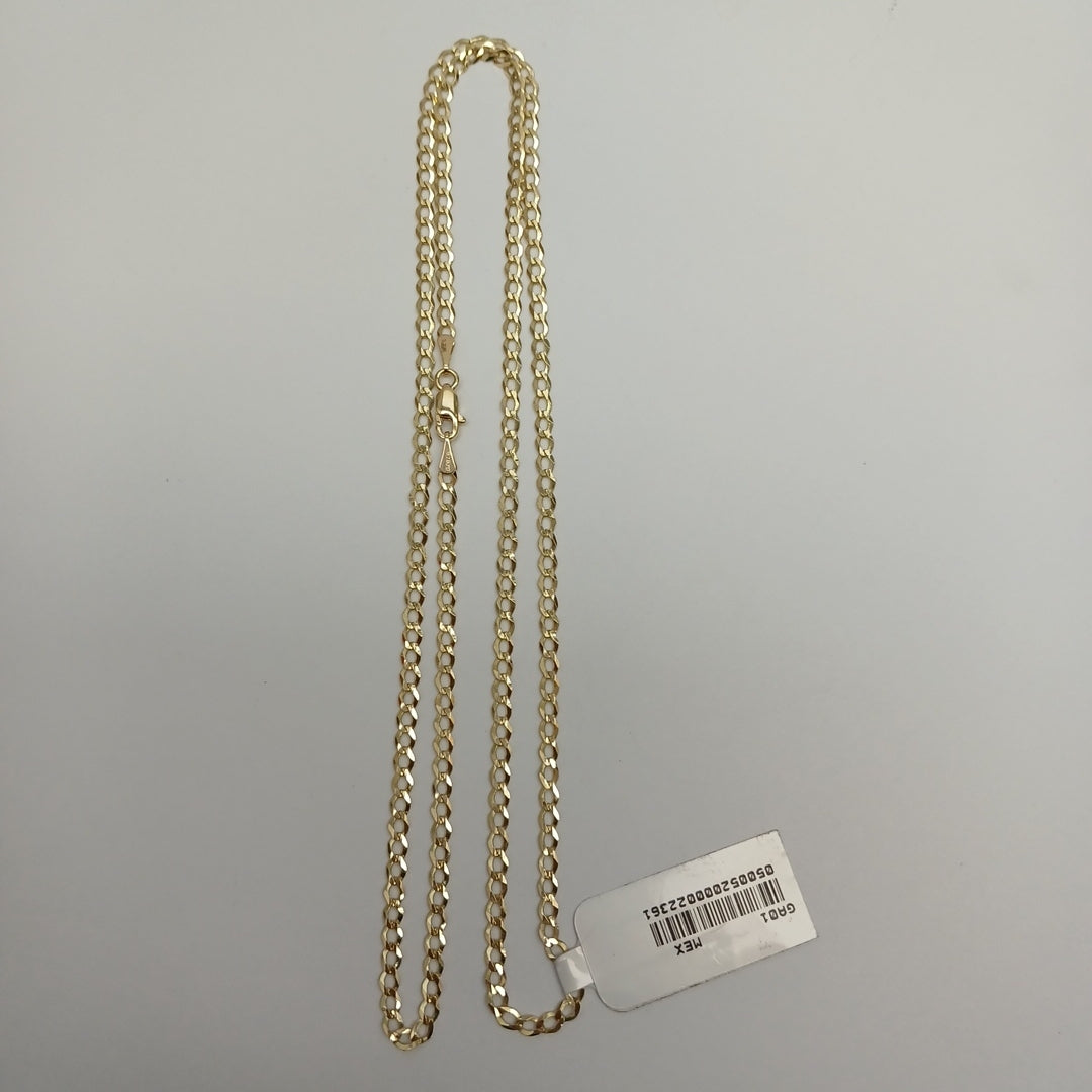 CADENAS TEJIDO BARBADA ORO 14K 60 CM 5.4 GR (NUEVO)