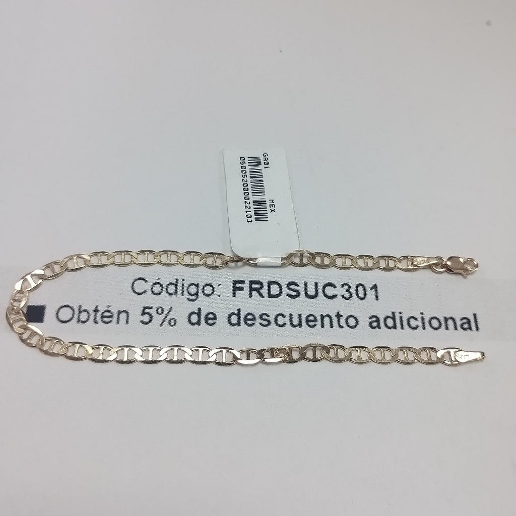 PULSERAS TEJIDO MARINERA ORO 14K 21 CM 3.5 GR (NUEVO)