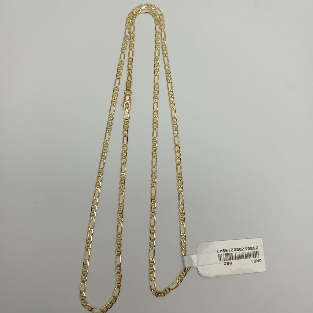 CADENAS TEJIDO FIGARO GUCHI ORO 10K 60 CM 5.4 GR (NUEVO)