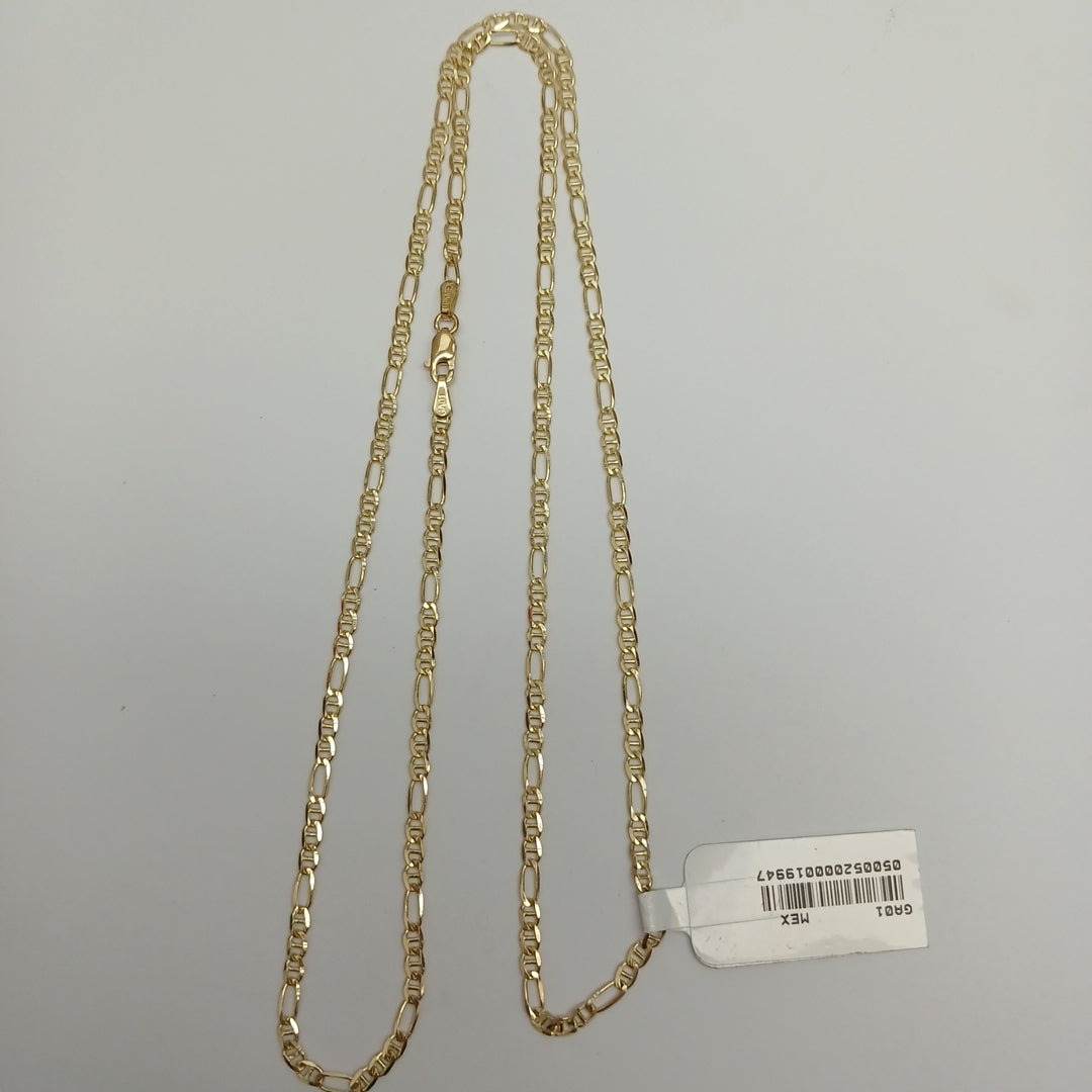 CADENAS TEJIDO FIGARO GUCHI ORO 10K 60 CM 5.4 GR (NUEVO)