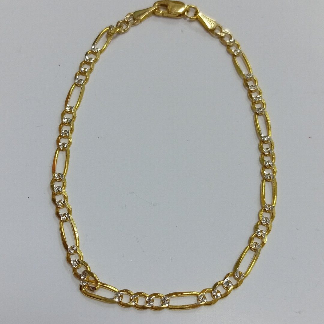 PULSERAS 3X1 DIAMANTADA ORO 14K 18 CM 3 GR (NUEVO)