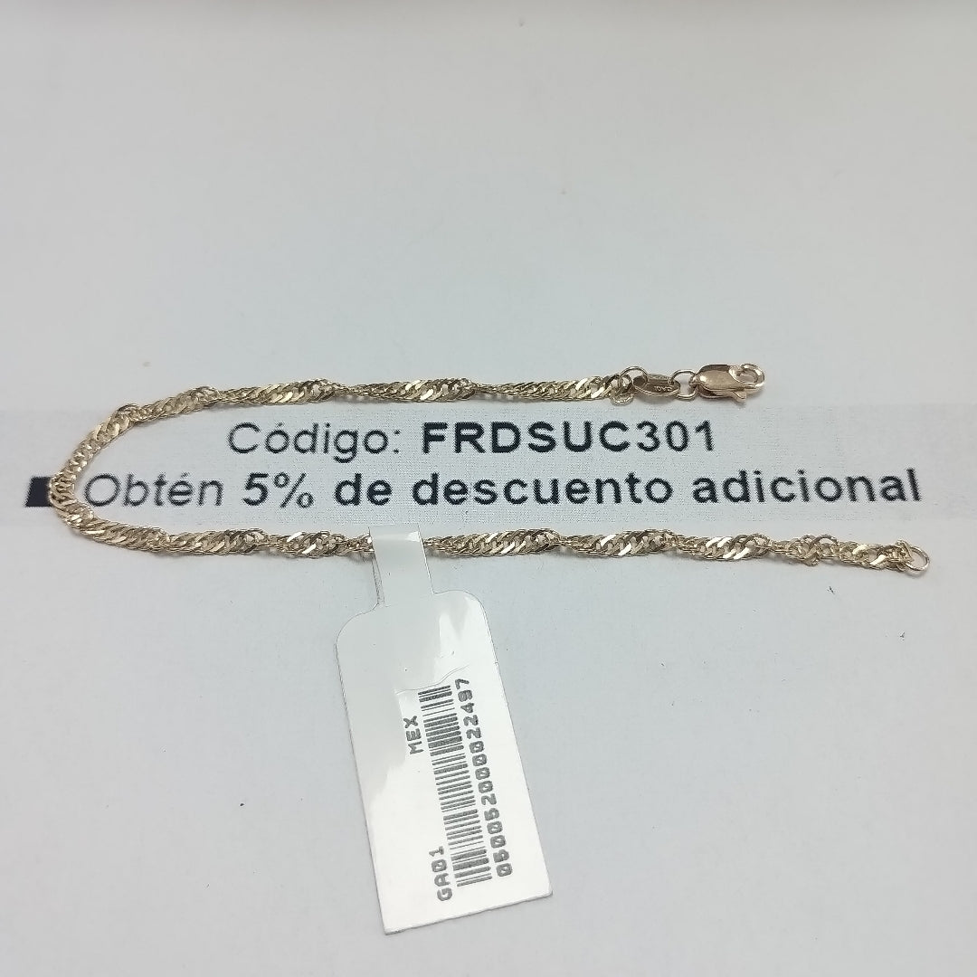 PULSERAS TEJIDO MEDIO TZL ORO 14K 18 CM 1.9 GR (NUEVO)