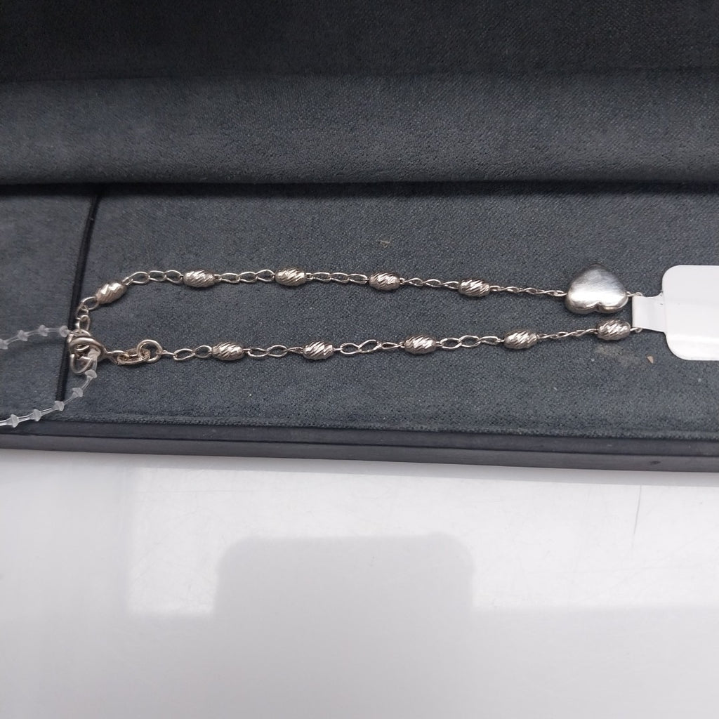 PULSERA TEJIDO CORAZON PLATA .925 18 CM 3.3 GR (NUEVO)