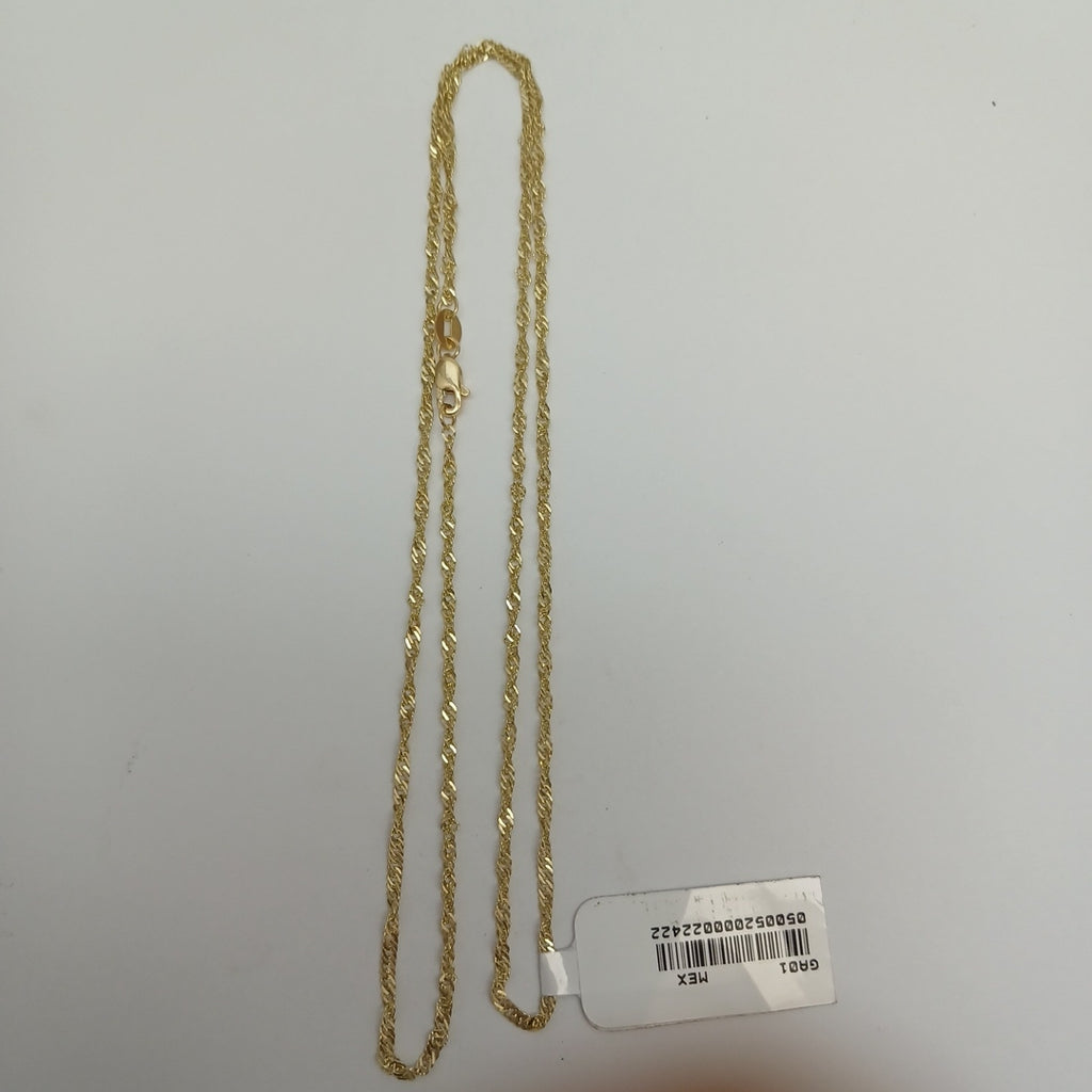 CADENAS TEJIDO MEDIO TZL ORO 14K 55 CM 3.1 GR (NUEVO)
