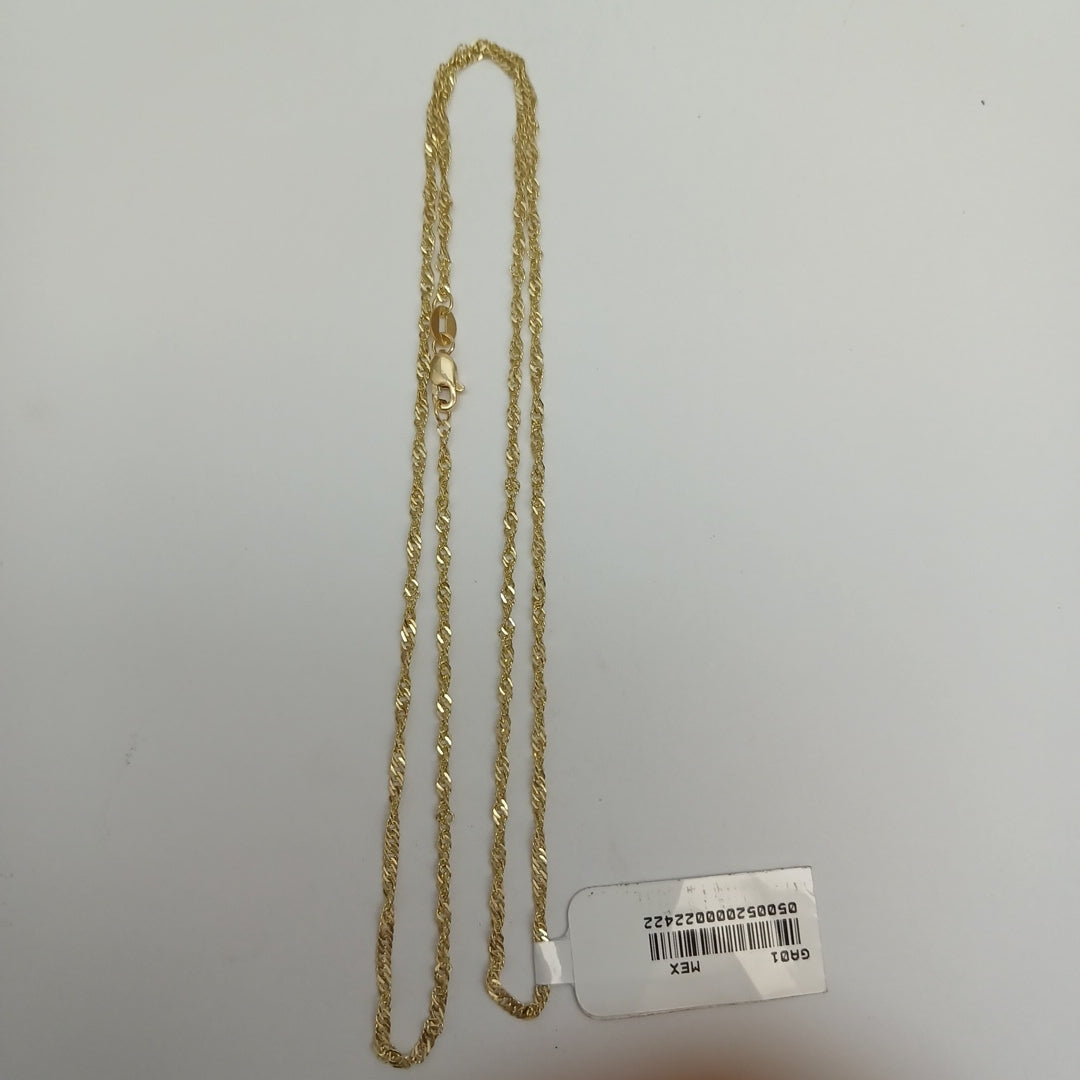 CADENAS TEJIDO MEDIO TZL ORO 14K 55 CM 3.1 GR (NUEVO)