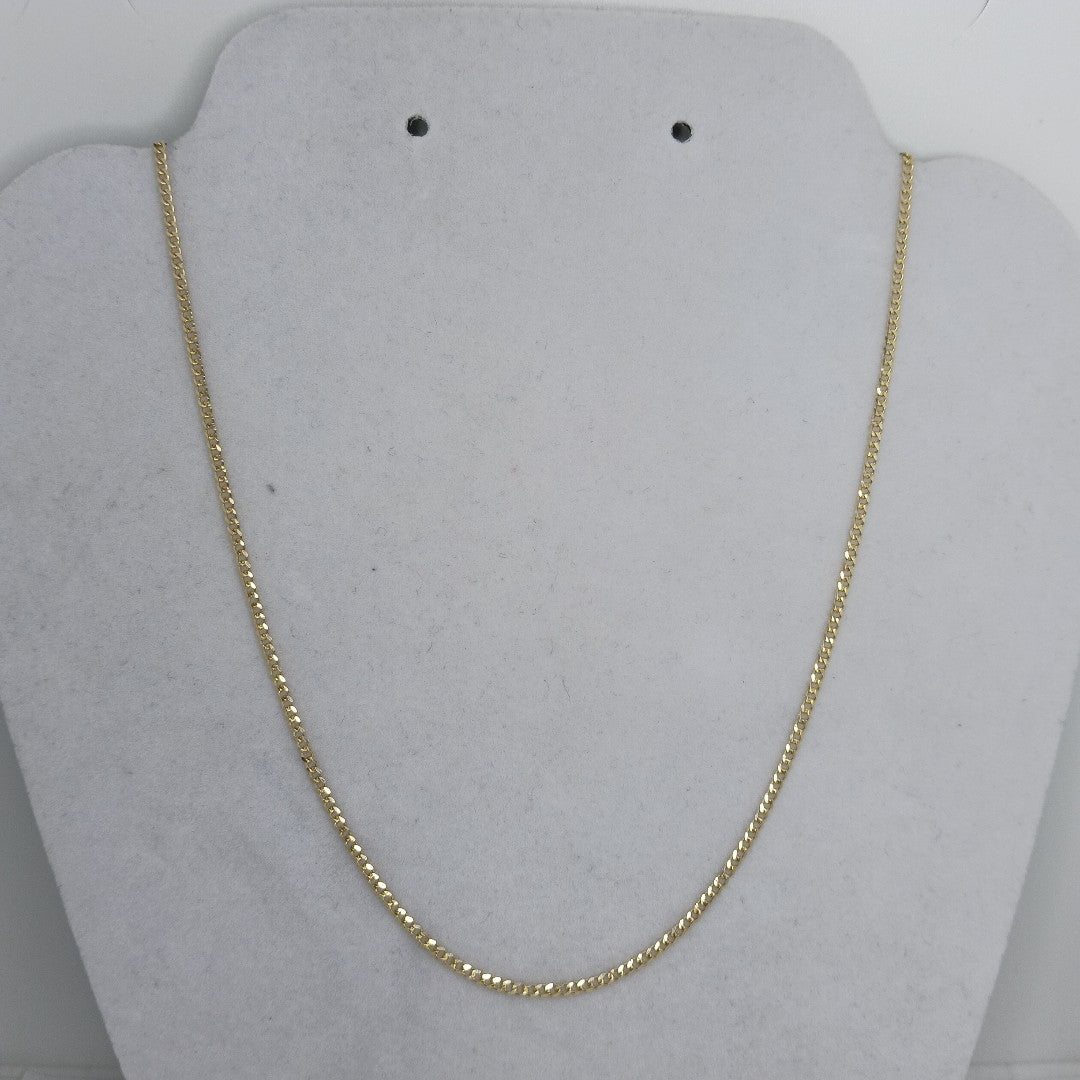 CADENAS TEJIDO BARBADA ORO 10K 55 CM 3.9 GR (NUEVO)