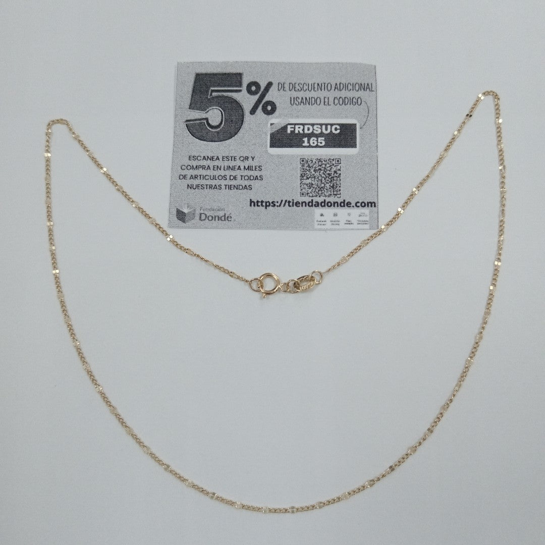 CADENAS TEJIDO FIGARO ORO 10K 40 A 45 CM 1.1 GR (NUEVO)