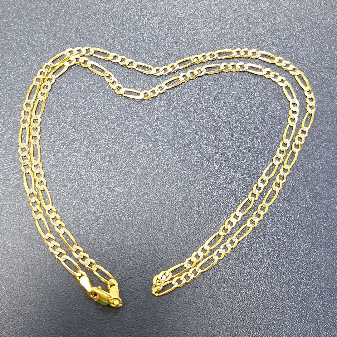 CADENAS TEJIDO 3X1 DIAMANTADO ORO 10K 55 CM 6.1 GR (NUEVO)