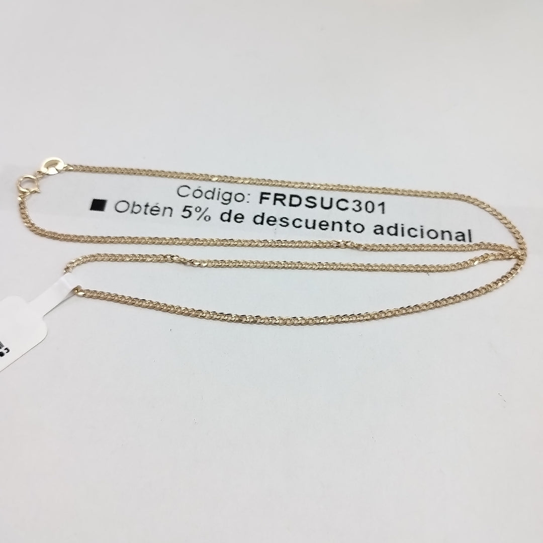 CADENAS TEJIDO BARBADA ORO 10K 50 CM 3.5 GR (NUEVO)