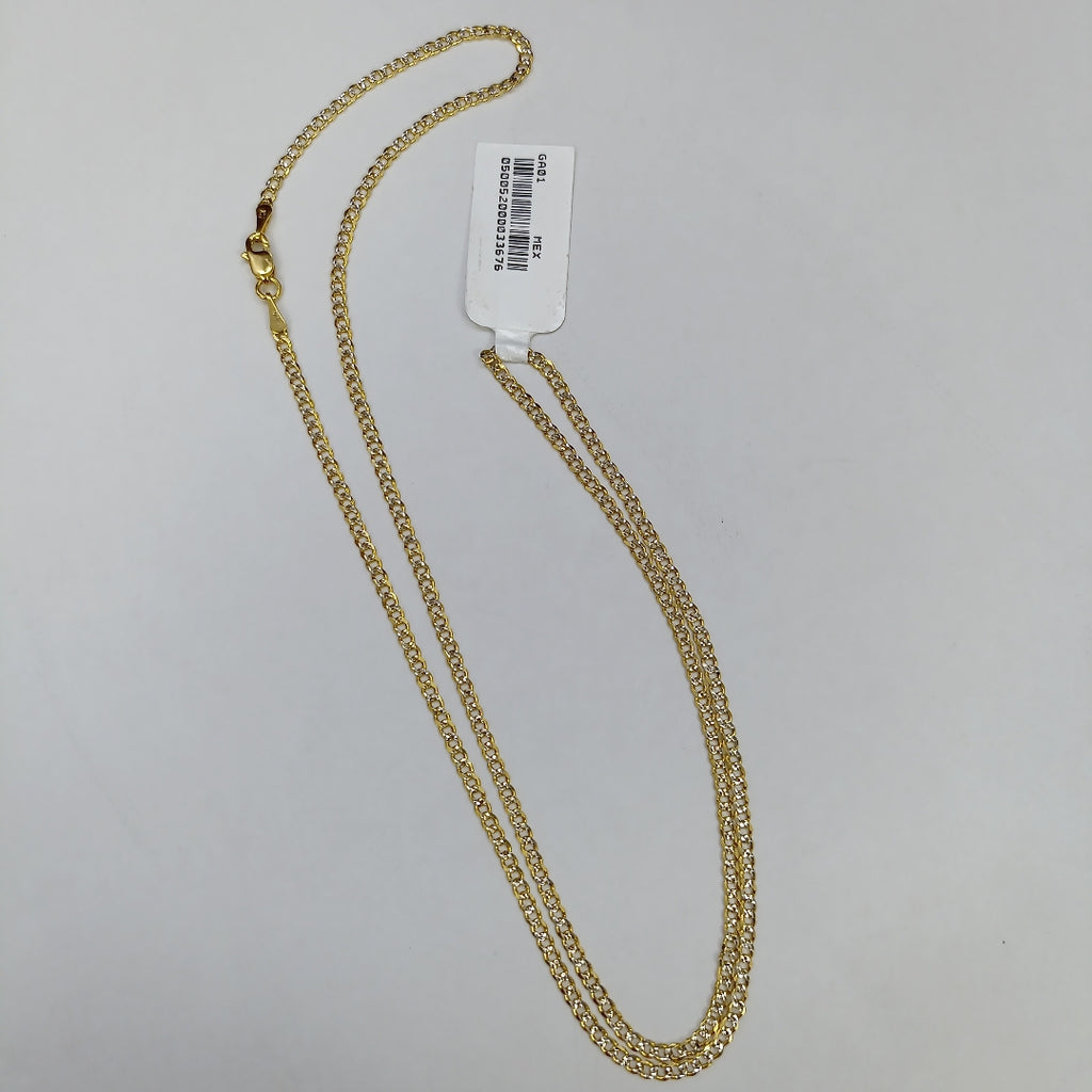 CADENAS BARBADA DIAMANTADA ORO 14K 60 CM 6.1 GR (NUEVO)